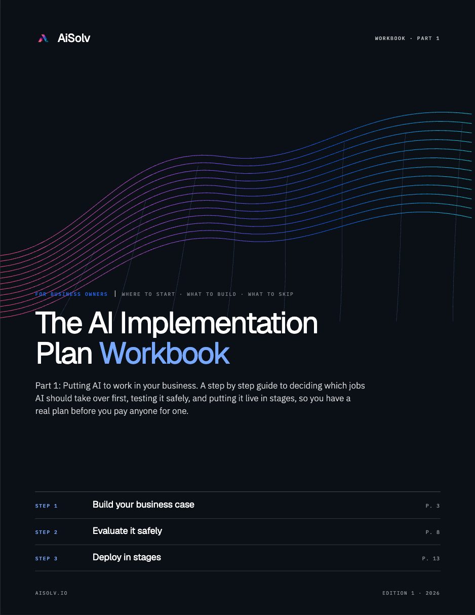 The AI Implementation Plan Workbook cover