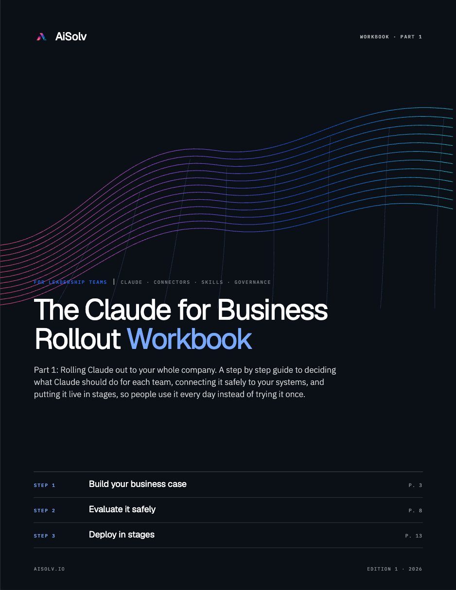 The Claude for Business Rollout Workbook cover