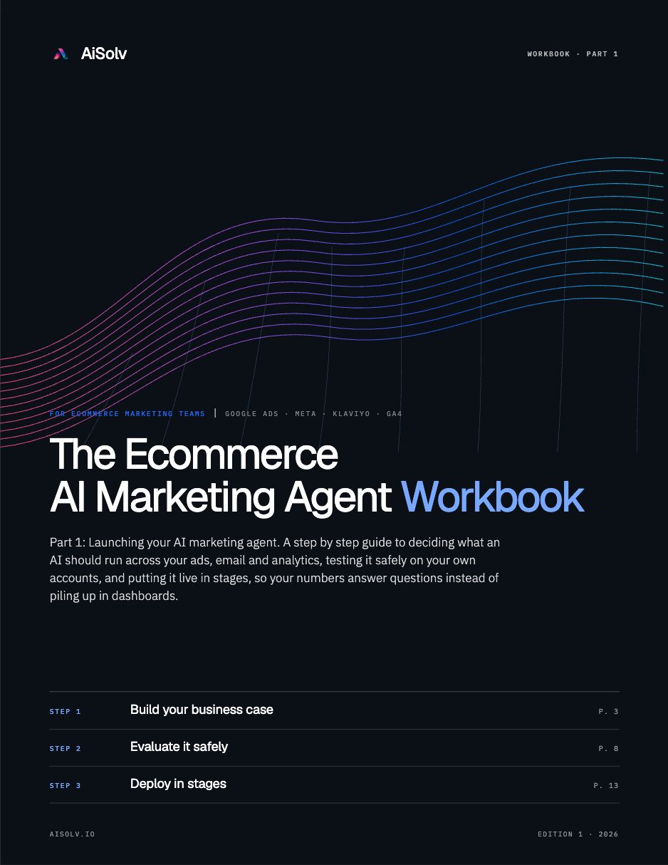 The Ecommerce AI Marketing Agent Workbook cover