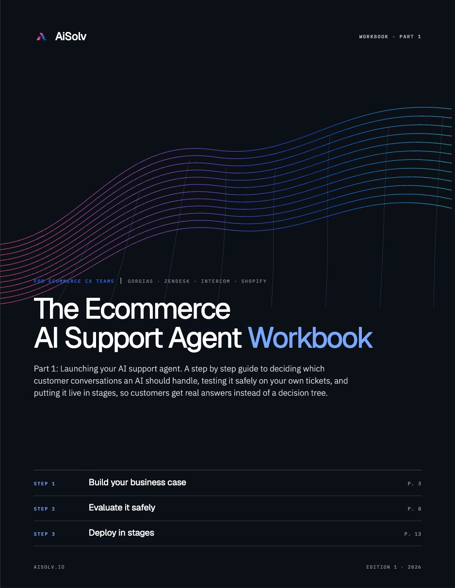 The Ecommerce AI Support Agent Workbook cover