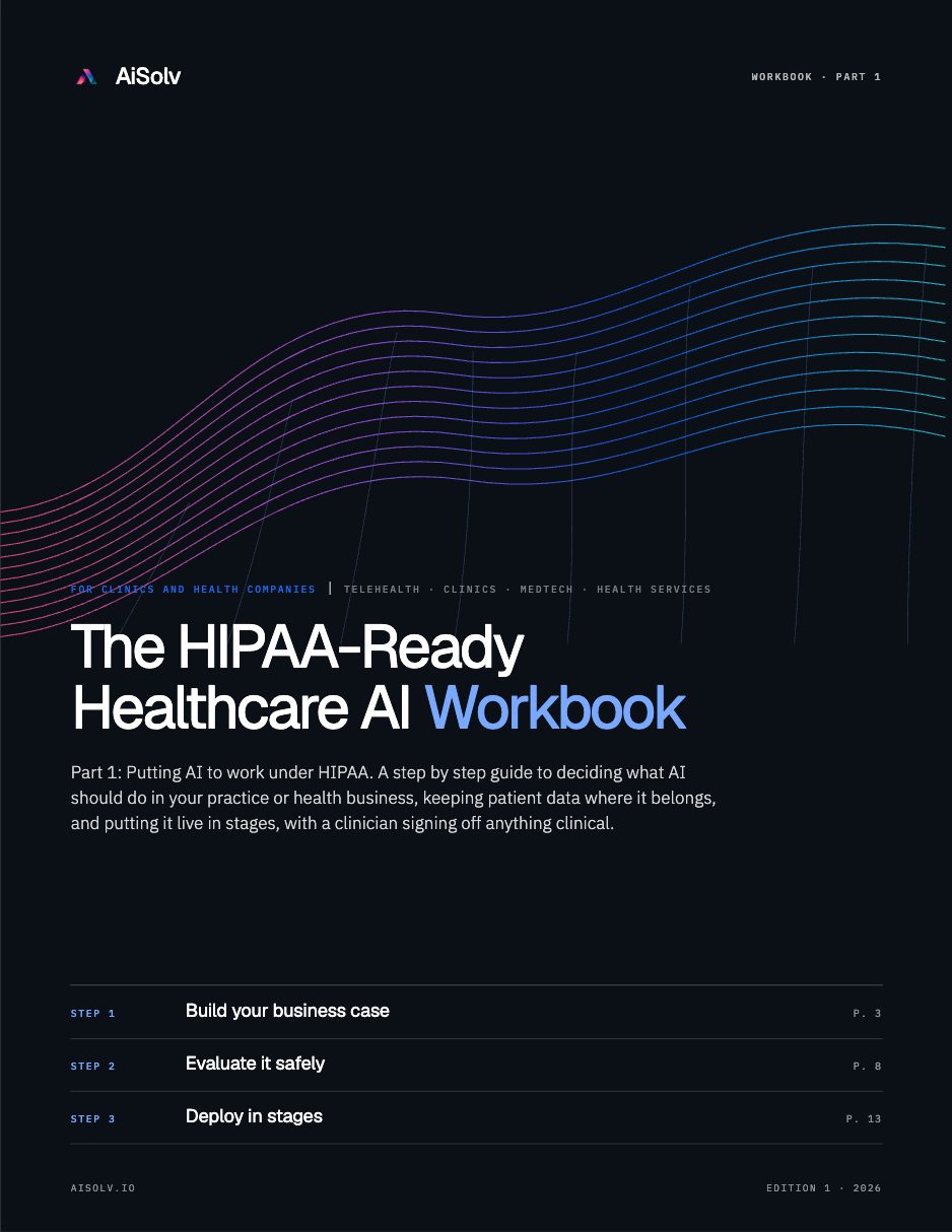 The HIPAA-Ready Healthcare AI Workbook cover