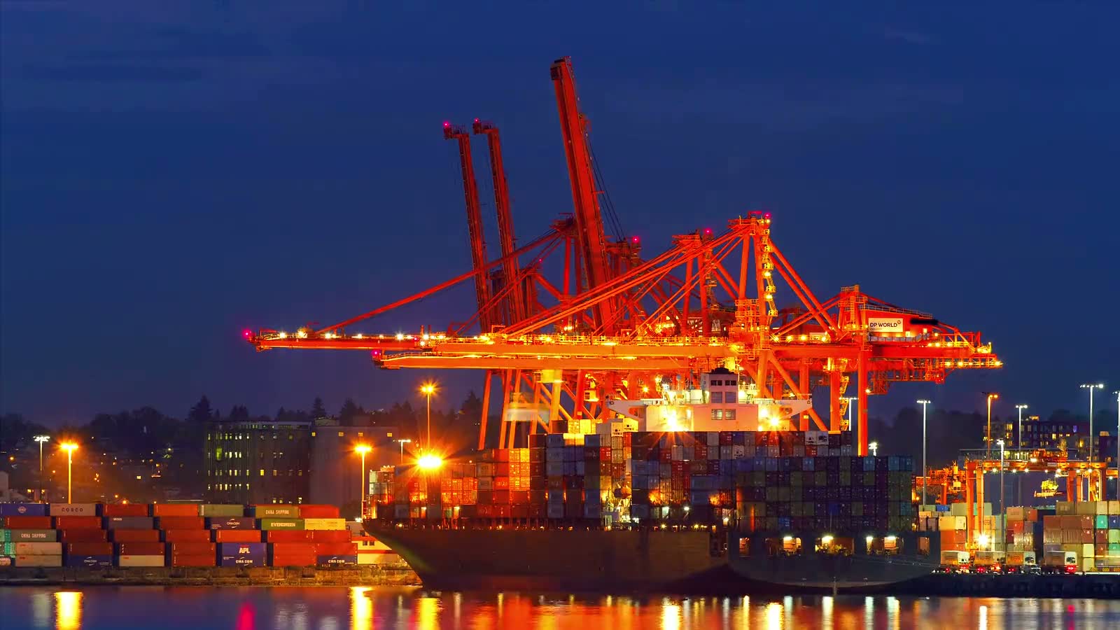 Port logistics connecting production and distribution