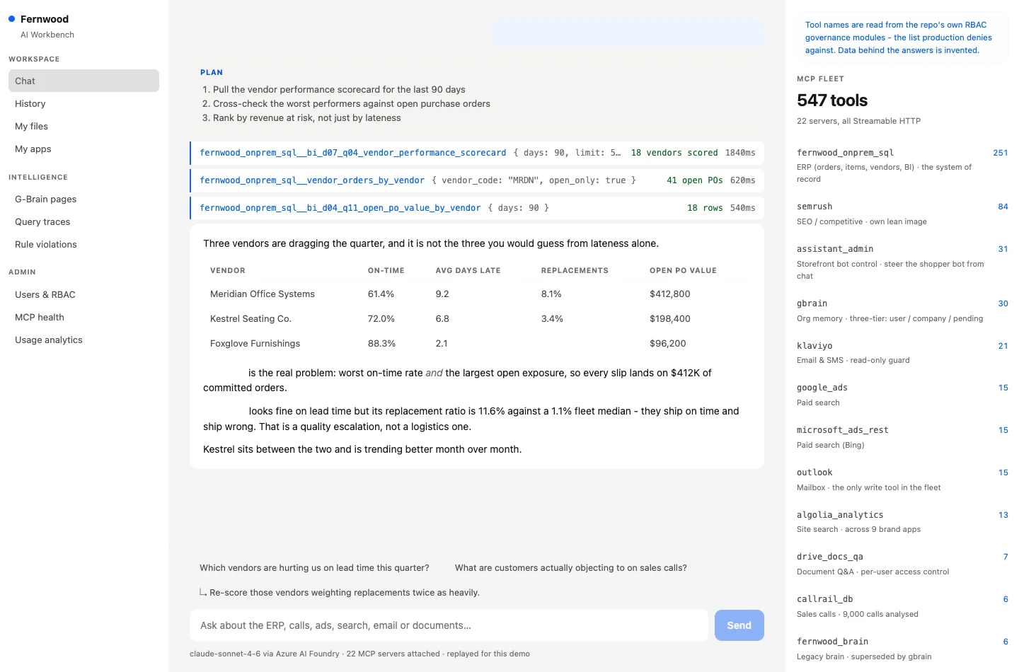 AiSolv Put context behind the answer. product demo interface