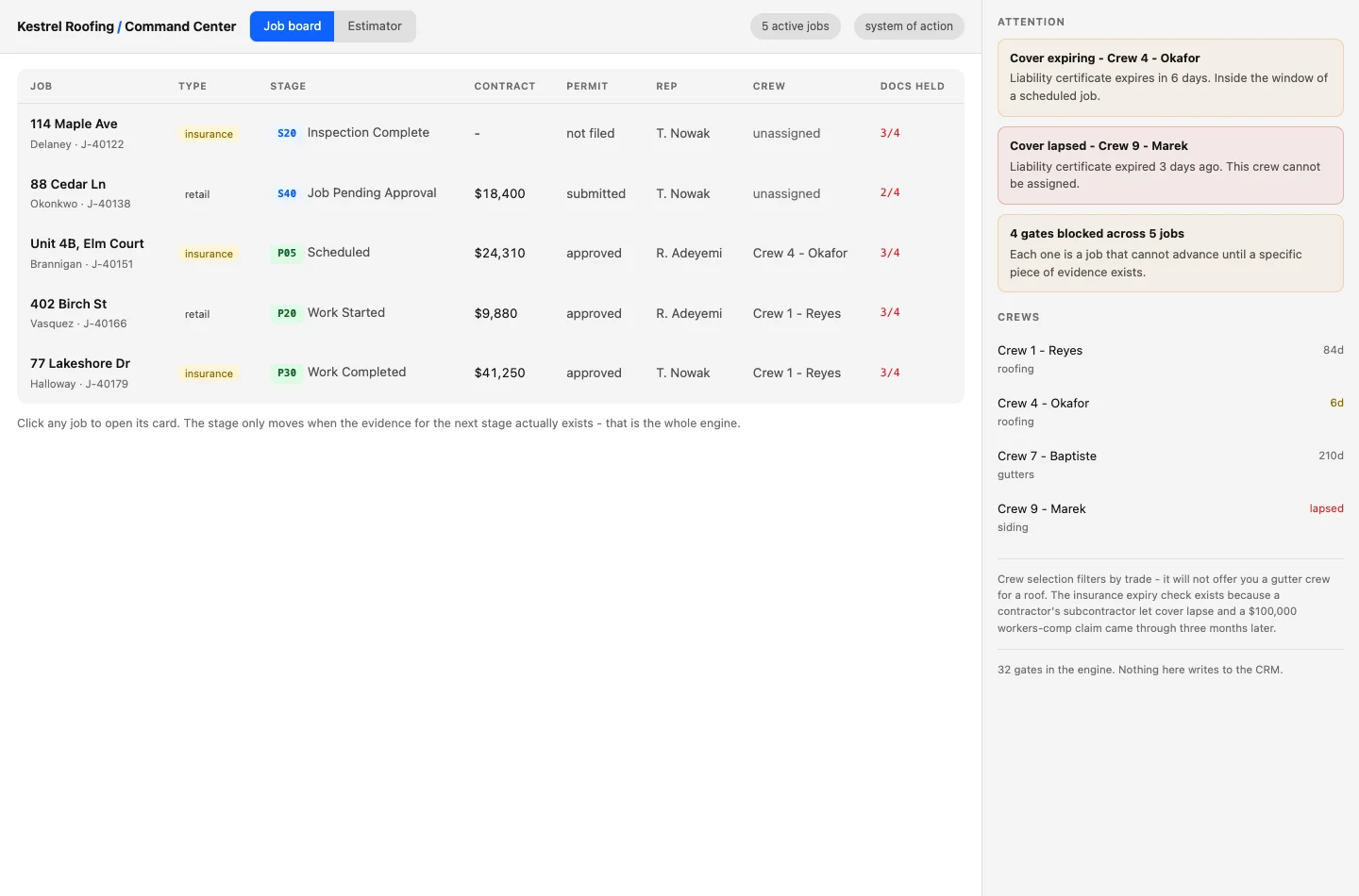 AiSolv Keep the next action visible. product demo interface